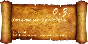 Ostermayer Zakária névjegykártya